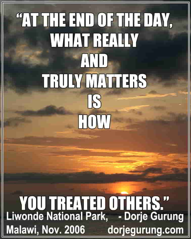 All that matters in the end...