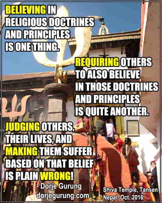 Believing requiring judging