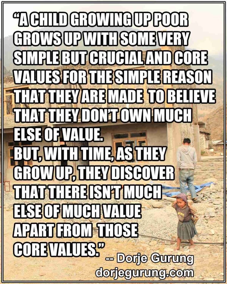 poor child core values